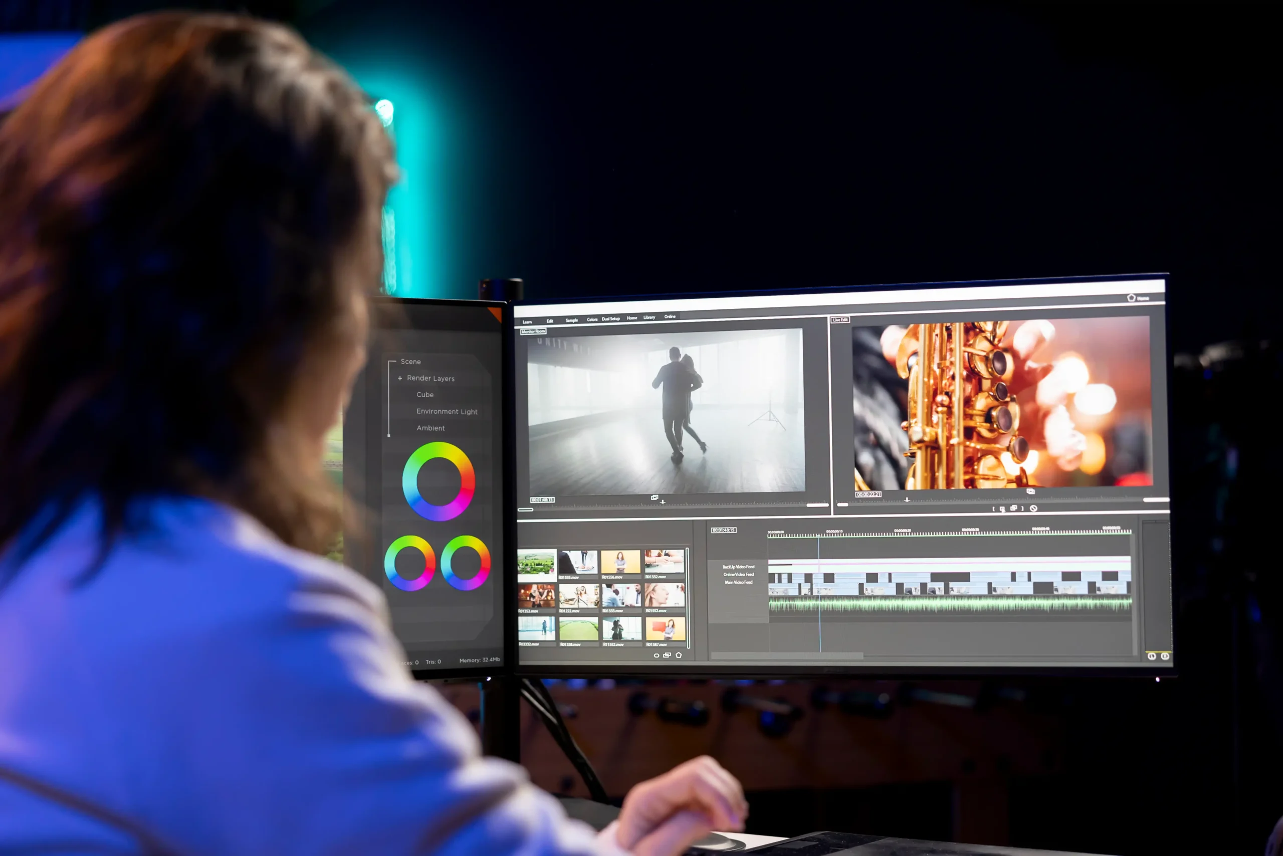 Fotografia de profissional editando vídeo para representar Cide-Royalties sobre direitos autorais em remessas ao exterior e os impactos para contratos audiovisuais.